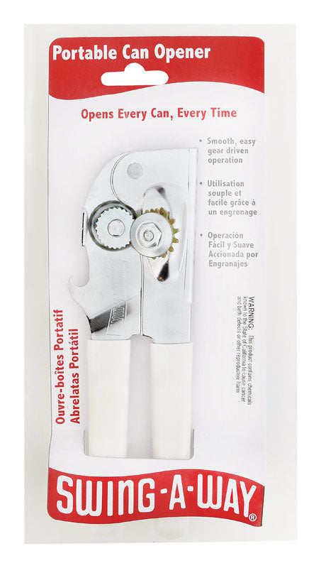 Swing-A-Way White Steel Manual Can Opener
