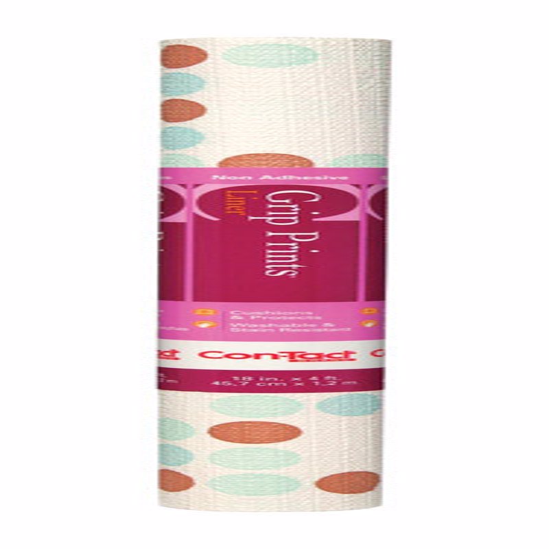 Con-Tact Grip Prints 4 ft. L X 18 in. W Blue/Brown Polka Dots Shelf Liner