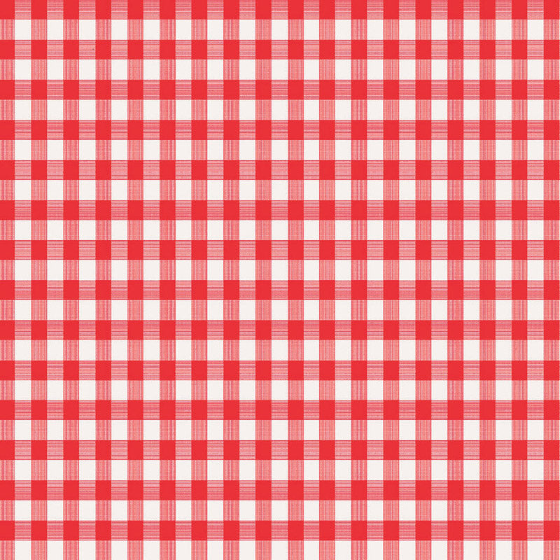Magic Cover Red/White Checkered Vinyl Disposable Tablecloth 52 in. L X 52 in. W