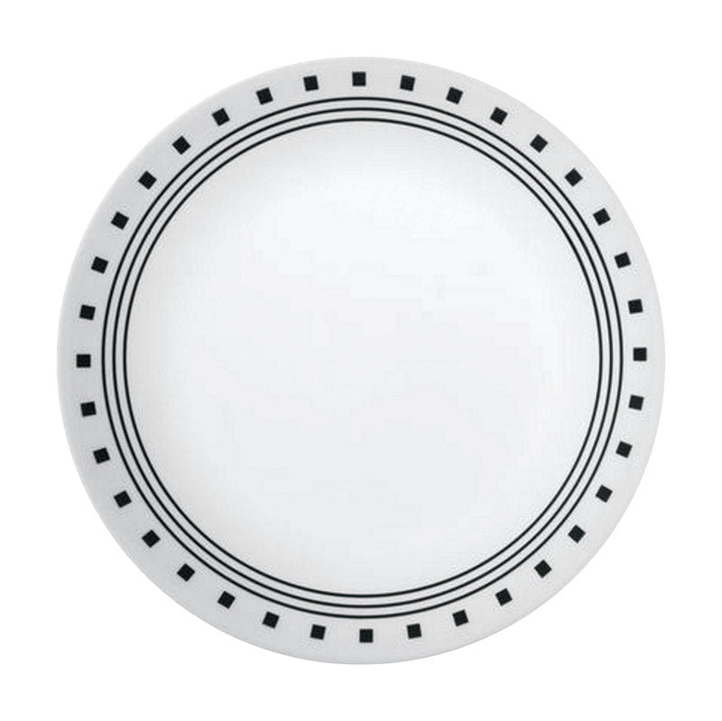 Corelle Livingware Black/White Glass City Block Luncheon Plate 8-1/2 in. D 1 pk