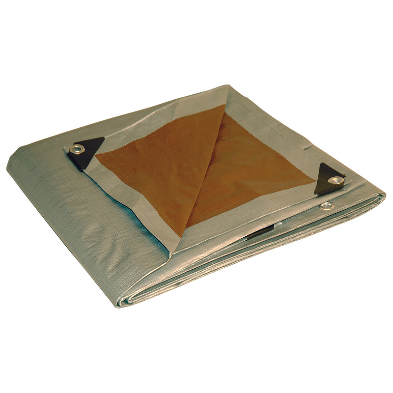 Foremost Dry Top 20 ft. W X 20 ft. L Heavy Duty Polyethylene Reversible Tarp Brown/Silver