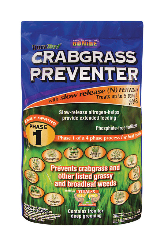 Bonide DuraTurf Crabgrass Preventer Lawn Fertilizer For All Grasses 5000 sq ft