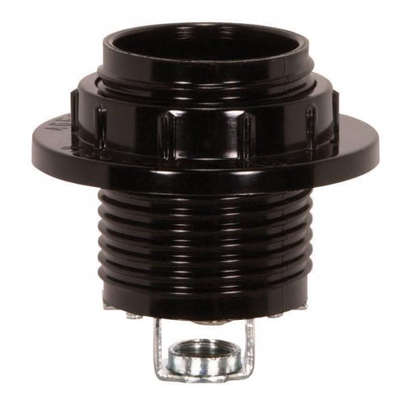 Threaded Socket With Ring - 1/8 IP Hickey - Screw Terminals - 2" Overall Height - 1-1/4" Diameter - 2-1/8" Outside Ring - 660W - 250V