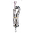 Cord Set - Silver - With Flat Plug - 20 Foot