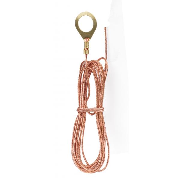 6 Foot 18/1 Bare Copper Ground Wire - 1/8 IP Round Ground Lug