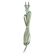 6 Foot 18/2 SPT-1 105C Cord Set - Silver Finish - 24" Hank - 200 Carton - Molded Polarized Plug - Tinned Tips 3/4" Strip With 2" Slit