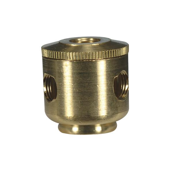Brass Cluster Body - 3 Light - Unfinished - 1/8 IP Top And Bottom - Tapped With Three 1/8 IP Holes