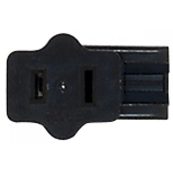 Female Slide Plug - Polarized - 18/2-SPT-1 - 6A-125V - Black Finish