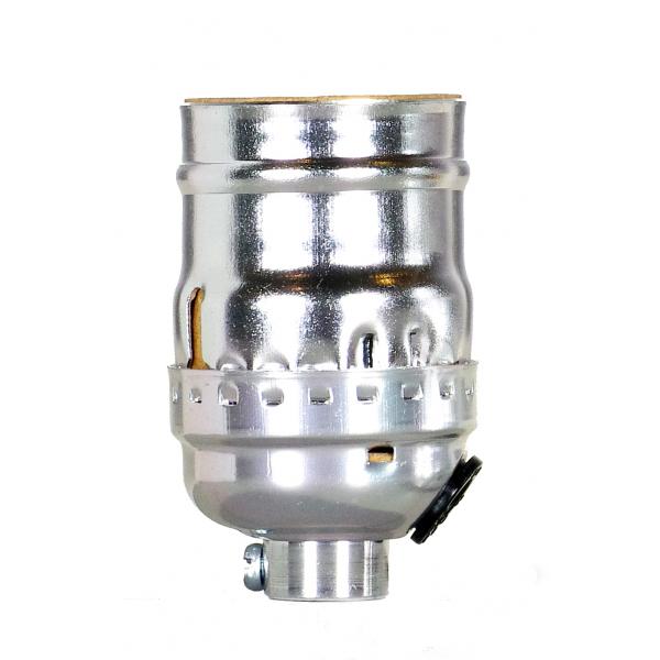Short Keyless Socket With Side Outlet - 1/8 IPS - Aluminum - Nickel Finish - 660W - 250V - With Set Screw
