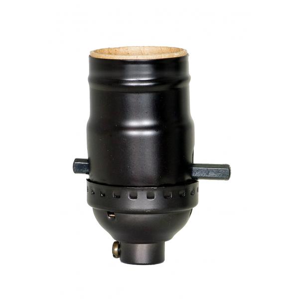 On-Off Push Thru Socket - 1/8 IPS - 3 Piece Stamped Solid Brass - Dark Antique Brass Finish - 660W - 250V