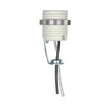 Threaded Porcelain Candelabra Socket - 2" Height - 7/8" Diameter - 18" 18 UL 1015 B/W Leads 105C With Chrome Metal Ring - 75W - 125V