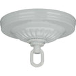 Ribbed Canopy Hanger Kit - White Finish - 5" Diameter - 1-1/16" Center Hole - 1 Yard 8 Gauge Chain - Includes Hardware - 25lbs Max