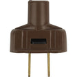Attachment Plug With Terminal Screws - Brown Finish - Non Polarized - 18/2-SVT Round Wire - 15A - 125V