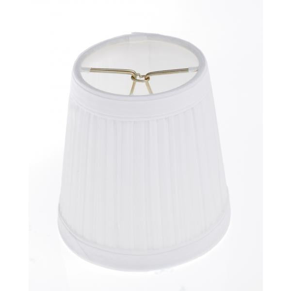 Clip On Shade - White Pleated Round - 3" Top - 4" Bottom - 4" Side