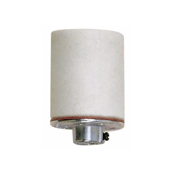 Keyless 3 Terminal Grounded Porcelain Socket With Metal Cap - 1/8 IPS Metal Cap - Glazed - 660W - 250V
