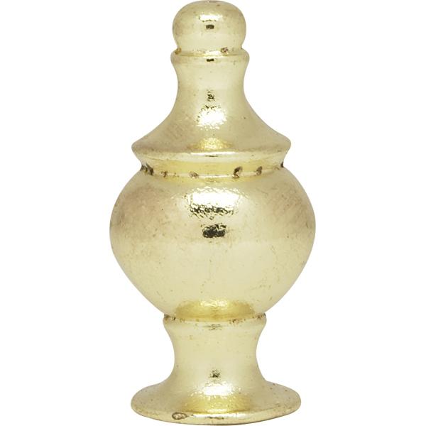 Modern Finial - 1-1/2" Height - 1/4-27 - Polished Brass Finish