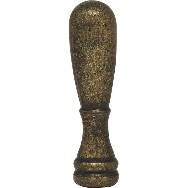 Bullet Finial - 2" Height - 1/4-27 - Antique Brass Finish