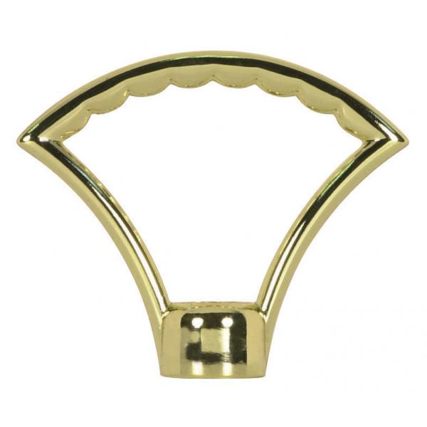 2" Die Cast Fixture Loops - 1/8 IP With Wireway - Hang Straight Loop - 20lbs Max - Polished Brass Plated Finish