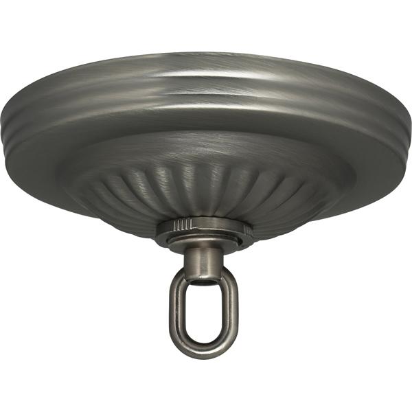 Ribbed Canopy Kit - Brushed Pewter Finish - 5" Diameter - 1-1/16" Center Hole - Includes Hardware - 25lbs Max