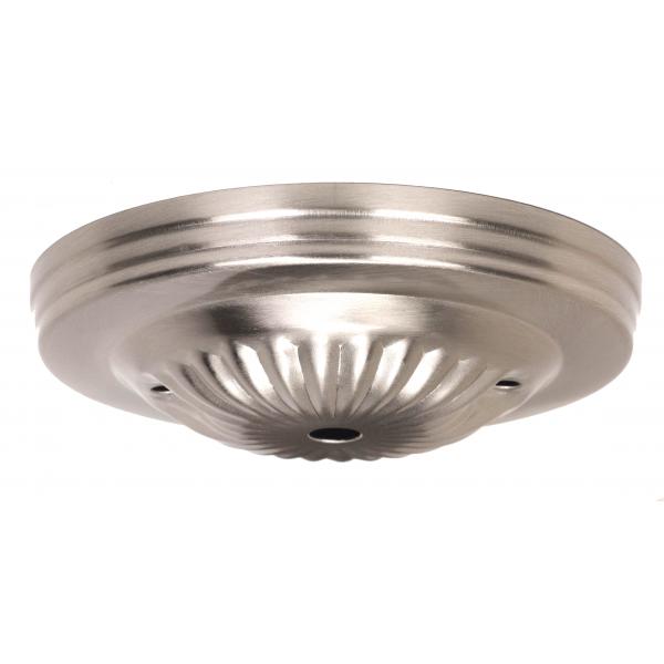 Ribbed Canopy - Canopy Only - Brushed Nickel Finish - 5" Diameter - 7/16" Center Hole - 2 -8/32 Bar Holes