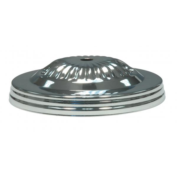 Ribbed Canopy Kit And Matching Hardware - Polished Nickel Finish - 5" Diameter - 7/16" Center Hole - 2-8/32 Bar Holes