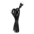 12 Foot 18/2 SPT-1 105C Cord Set - Black Finish - 72" Hank - 150 Carton - Molded Polarized Plug - Tinned Tips 3/4" Strip With 2" Slit