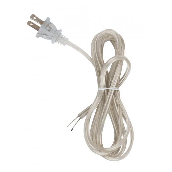 8 Ft.Full Tinned Cord Sets18/2 SPT-2-105C Cord Sets - Molded Plug - Full Tinned Tips for Push-In Terminals - 3/4" Strip with 2" Slit 36" Hank