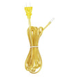 8 Foot 18/2 SPT-2 105C Full Tinned Cord Set - Clear Gold Finish With White Stripe And Plug Guard - 36" Hank -  - Molded Plug