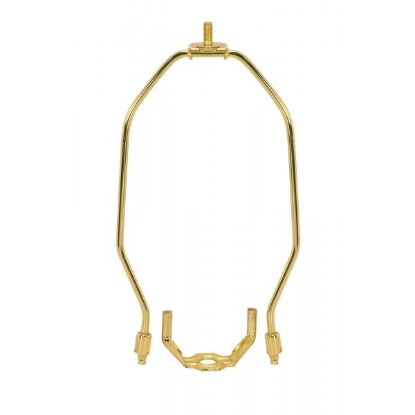 Light Duty Harp - Polished Brass Finish - 8" Height - 1/8 IP Saddle - 1/4-27 Thread - 125 Carton