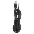 12 Foot 18/3 SVT 105C Heavy Duty Cord Set - Black Finish - 50 Carton - 3 Prong Molded Plug - Stripped And Slit