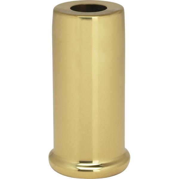 Solid Brass Spacer - 7/16" Hole - 2" Height - 7/8" Diameter - 1" Base Diameter - Polished And Lacquered