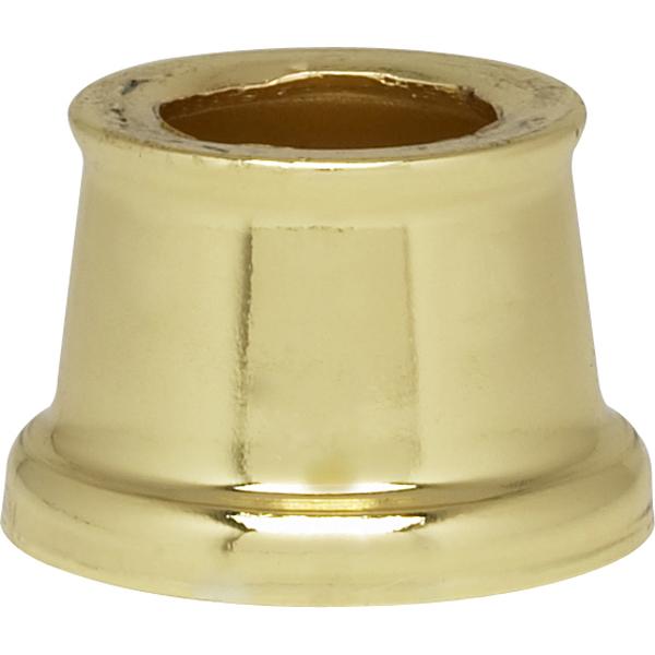 Flanged Steel Neck - 7/16" Hole - 9/16" Height - 11/16" Top - 7/8" Bottom - Brass Plated Finish