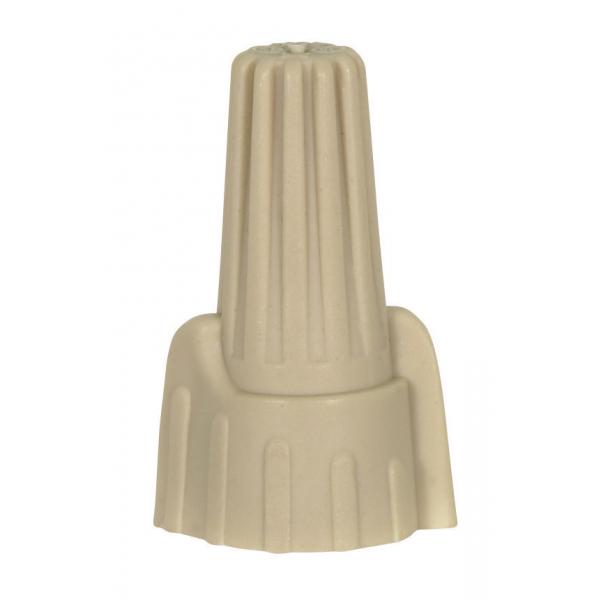 Wing Nut Wire Connector With Spring Inserts - For 105C Supply Wire - 600V - Tan Finish - 9 #18 Max