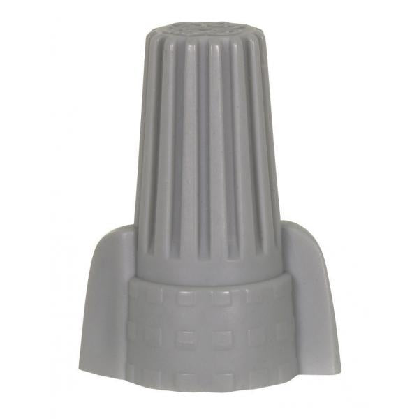 Wing Nut Wire Connector With Spring Inserts - For 105C Supply Wire - 600V - Gray Finish - 4 #12 Max