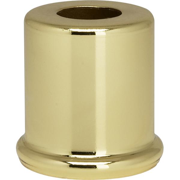 Steel Spacer - 7/16" Hole - 1" Height - 7/8" Diameter - 1" Base Diameter - Brass Plated Finish