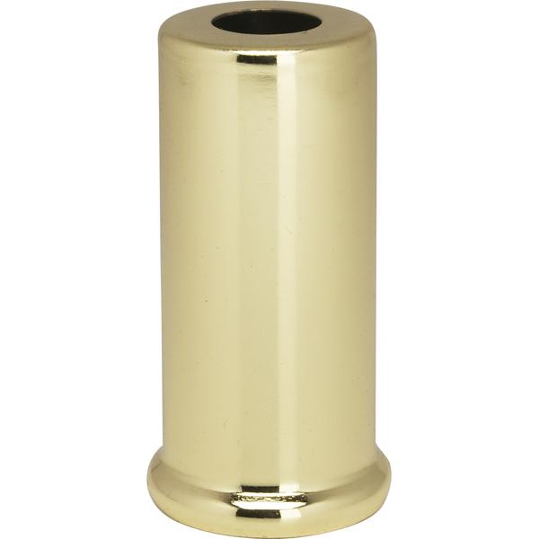 Steel Spacer - 7/16" Hole - 2" Height - 7/8" Diameter - 1" Base Diameter - Brass Plated Finish
