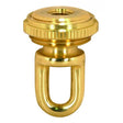 1/8 IP Cast Brass Screw Collar Loop With Ring - Fits 1" Canopy Hole - 1-1/8" Ring Diameter - 1-3/4" Height - Polished And Lacquered
