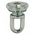 1/8 IP Cast Brass Screw Collar Loop With Ring - Fits 1" Canopy Hole - 1-1/8" Ring Diameter - 1-3/4" Height - Polished Chrome Finish