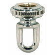 3/8 IP Cast Brass Screw Collar Loop With Ring - Fits 1" Canopy Hole - 1-1/8" Ring Diameter - 1-3/4" Height - Polished Chrome Finish
