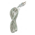 10 Foot 18/3 SVT 105C Heavy Duty Cord Set - Clear Silver Finish - 100 Carton - 3 Prong Molded Plug - Stripped And Slit