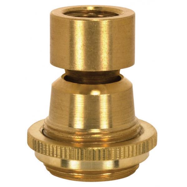 Solid Brass Large Hang Straight Swivel - 1/4 F Top And Bottom - 1-1/16" Ring Nut To Seat - 1-1/2" Height - Unfinished