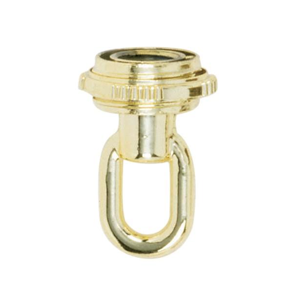 1/8 IP Screw Collar Loop With Ring - 1/8 IP - 25lbs Max - Brass Plated Finish