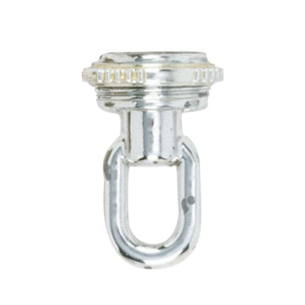 3/8 IP Screw Collar Loop With Ring - 25lbs Max - Chrome Finish
