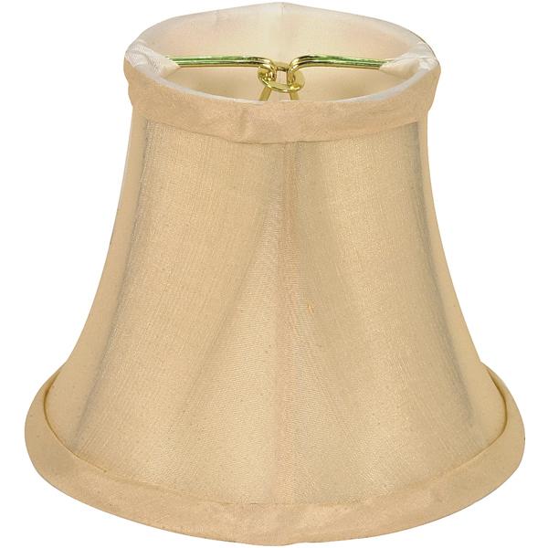 Clip On Shade - Beige Shantung - 3" Top - 5" Bottom - 4-1/4" Side