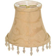 Clip On Shade - Beige Beaded Floral - 3" Top - 5" Bottom - 4-1/4" Side