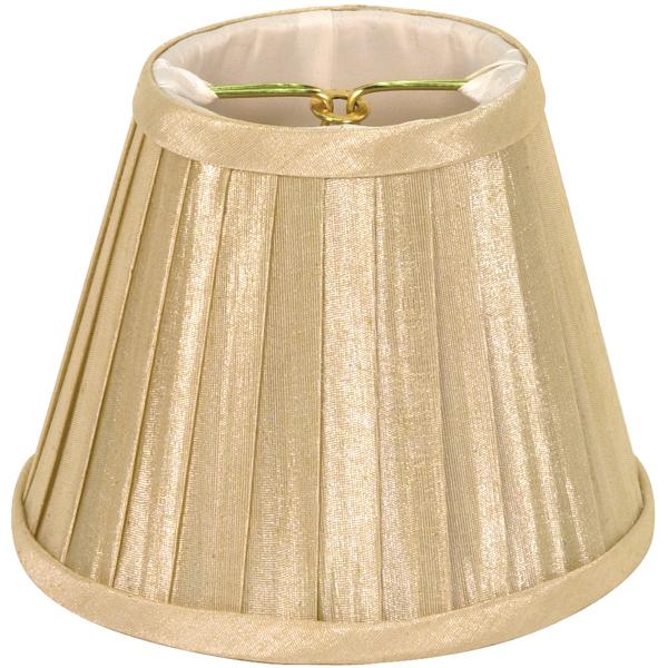 Clip On Shade - Beige Folded Pleat - 3" Top - 5" Bottom - 4" Side