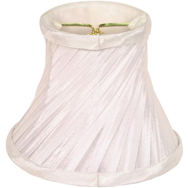 Clip On Shade - White Swirl Folded Pleat - 3" Top - 5" Bottom - 4" Side