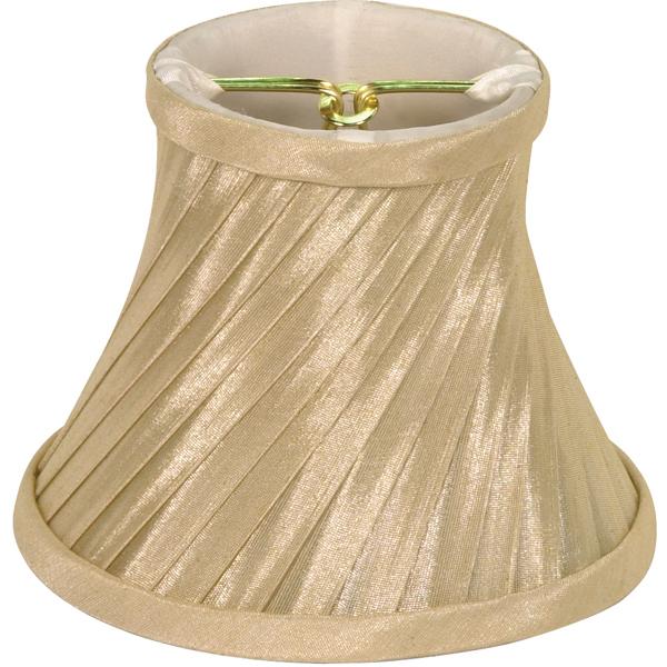 Clip On Shade - Beige Swirl Folded Pleat - 3" Top - 5" Bottom - 4" Side