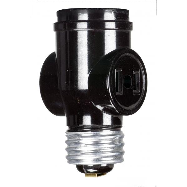 Medium Base Keyless Current Tap - Brown Finish - 660W - 125V