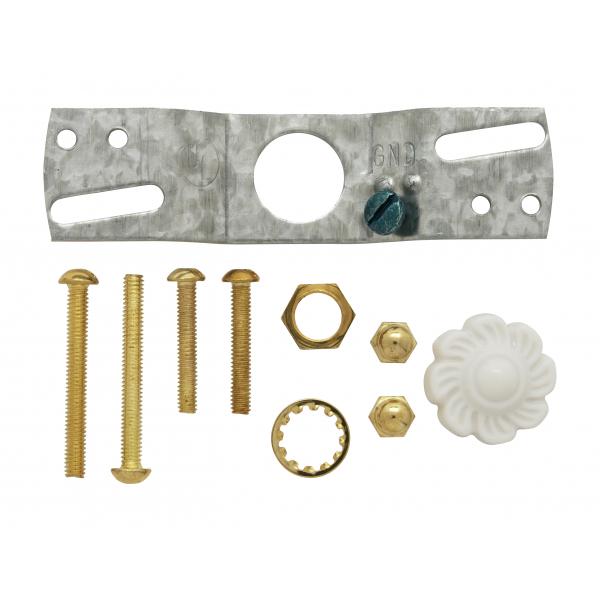 1-Light U-Channel Glass Holder With Bottom Turn Knob Switch For Use With 7" U-Bend Glass - Includes Hardware